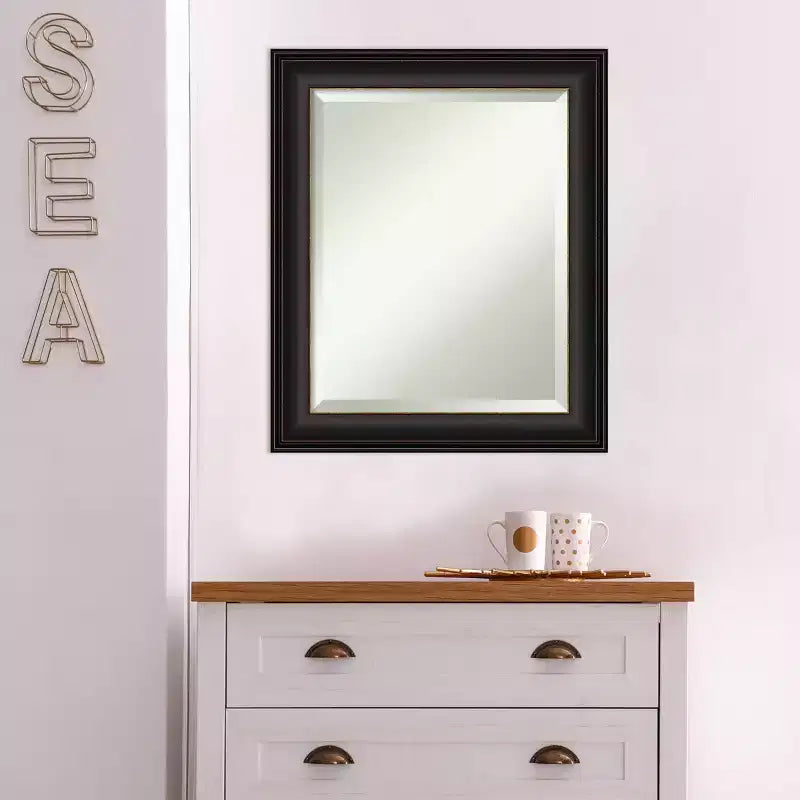 20.5" x 24.5" Rectangle Beveled Wall Mirror – Oil Rubbed Bronze Polystyrene Frame