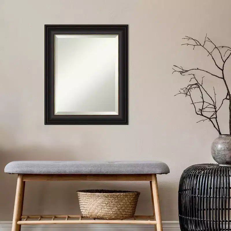 20.5" x 24.5" Rectangle Beveled Wall Mirror – Oil Rubbed Bronze Polystyrene Frame