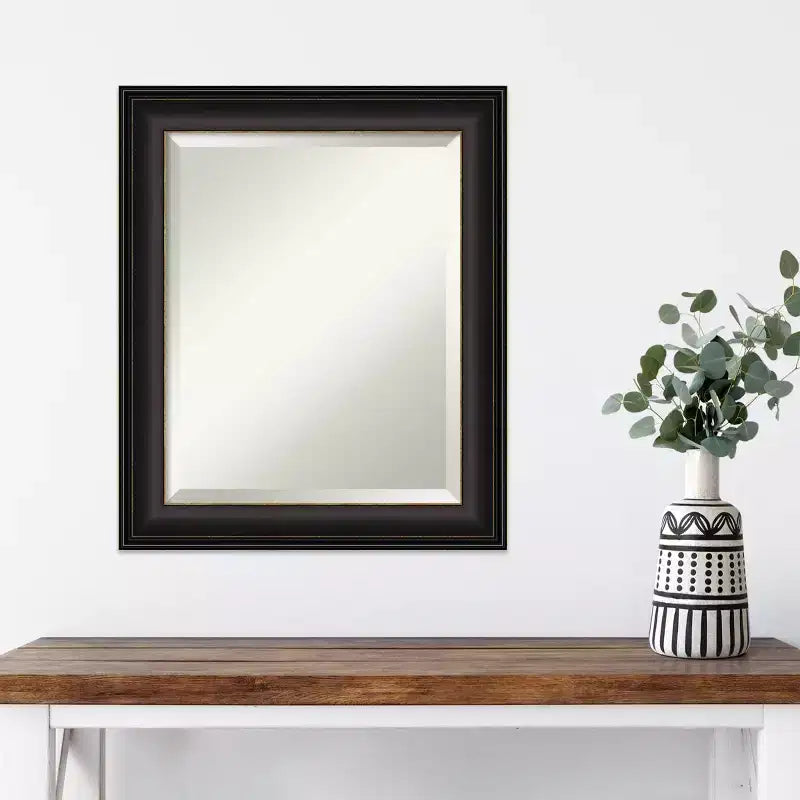 20.5" x 24.5" Rectangle Beveled Wall Mirror – Oil Rubbed Bronze Polystyrene Frame