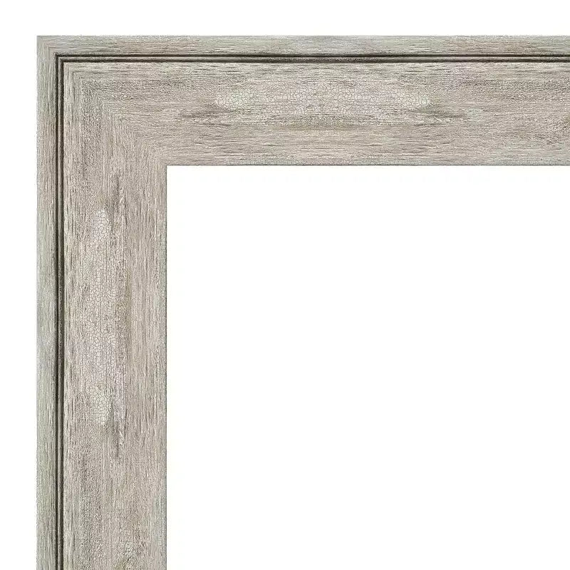 Specchio da parete rettangolare smussato 44,88" x 34,88" – Cornice in polistirene argentato metallizzato craquelé