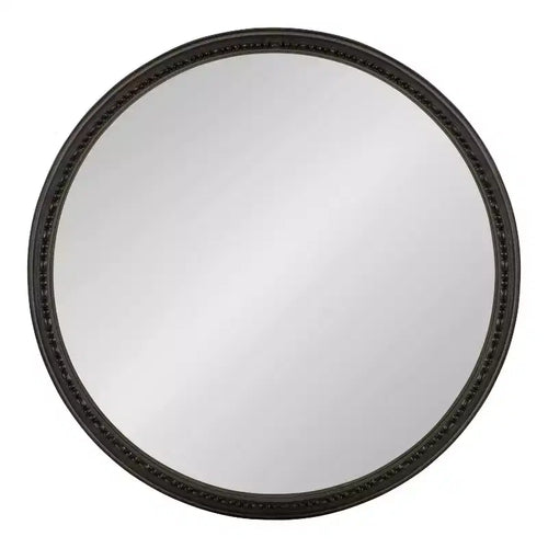 Specchio da parete rotondo da 61 cm – Cornice in plastica nera perlata, superficie riflettente da 54,6 cm