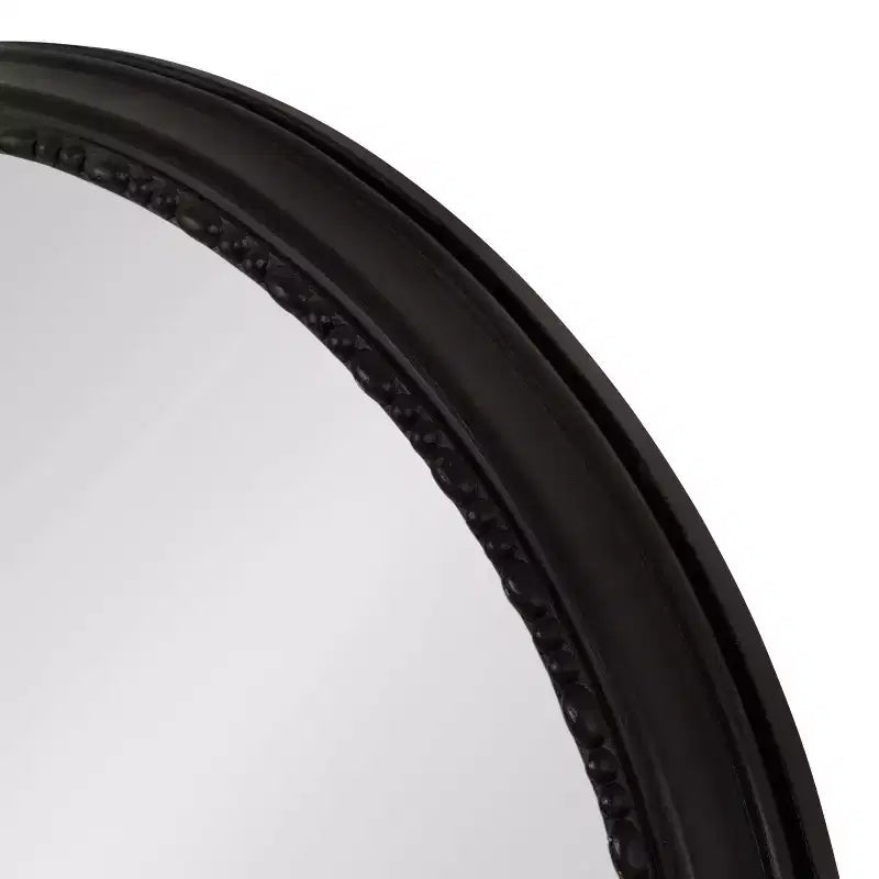 Specchio da parete rotondo da 61 cm – Cornice in plastica nera perlata, superficie riflettente da 54,6 cm
