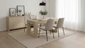 Homy Casa 63 Rectangular Dining Table with Solid Form Base, Natural Oak, Seats 46