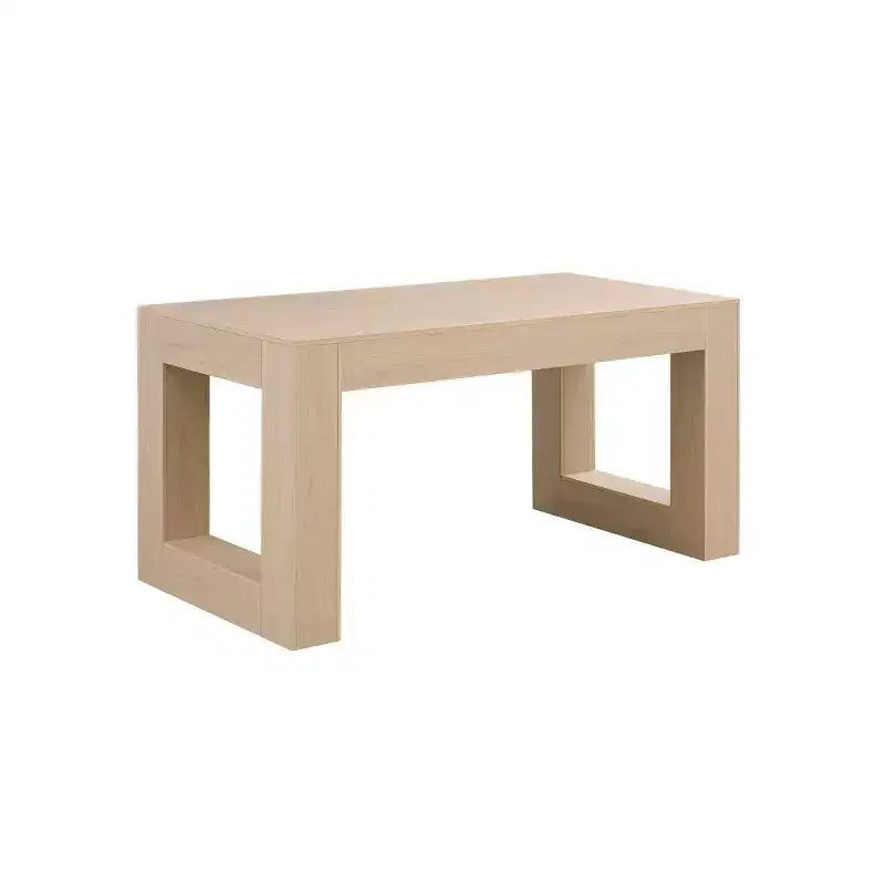 Tavolo da pranzo rettangolare da 160 cm con base solida – MDF rovere naturale, posti a sedere 4-6, altezza 75 cm