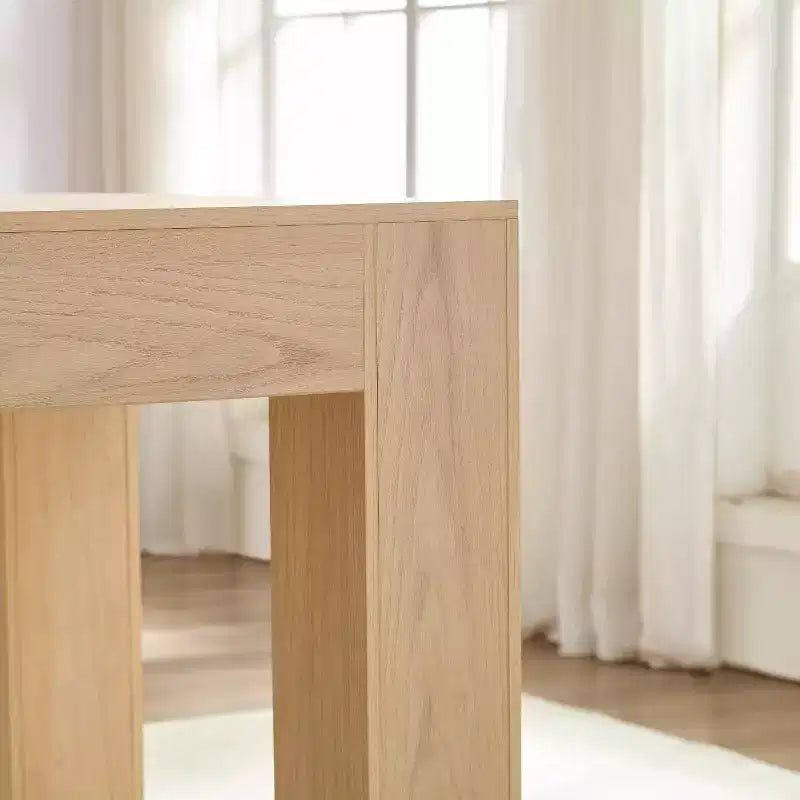 Tavolo da pranzo rettangolare da 160 cm con base solida – MDF rovere naturale, posti a sedere 4-6, altezza 75 cm