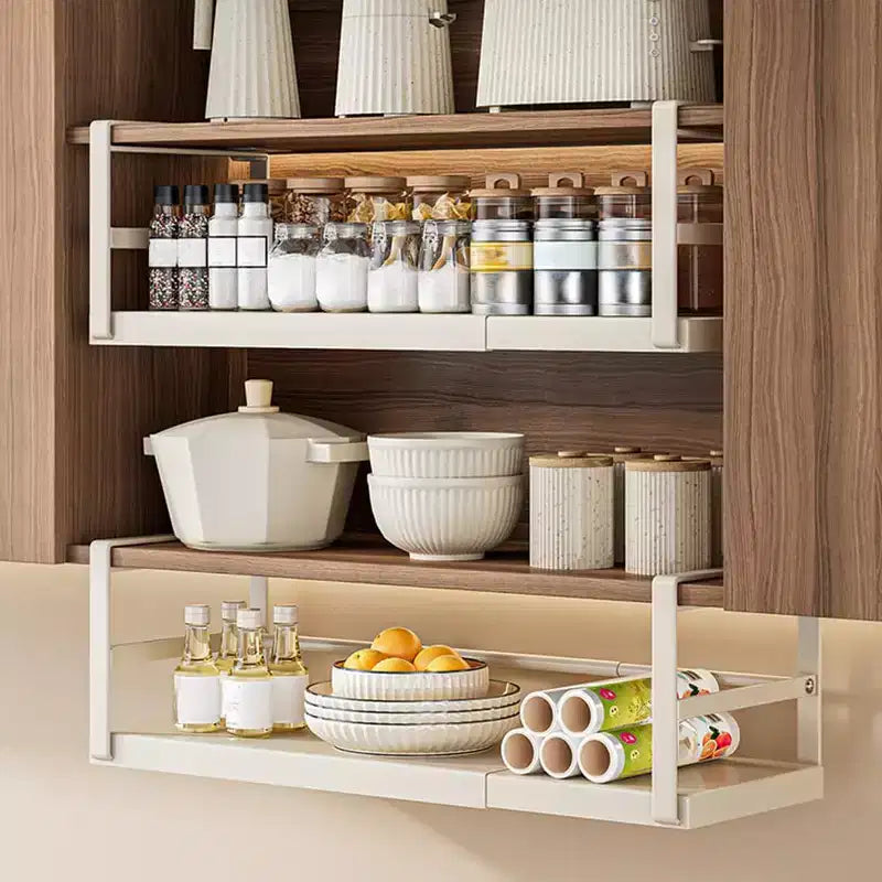 Expandable Under-Cabinet Storage Basket with Adjustable Width