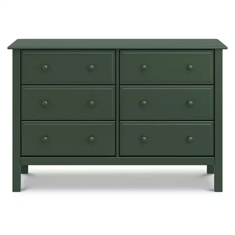 6-Drawer Double Wide Dresser – Pine Wood, 48"Dx18.75"Wx32"H, GREENGUARD Gold Certified