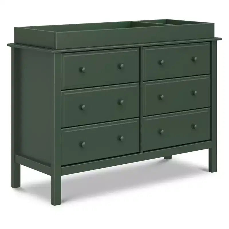 6-Drawer Double Wide Dresser – Pine Wood, 48"Dx18.75"Wx32"H, GREENGUARD Gold Certified