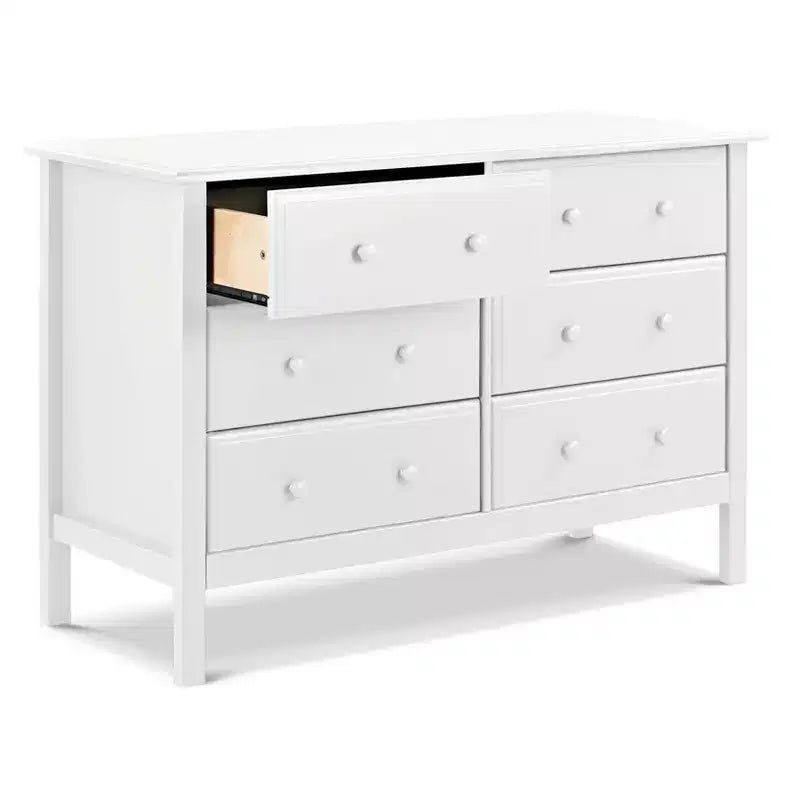 6-Drawer Double Wide Dresser – Pine Wood, 48"Dx18.75"Wx32"H, GREENGUARD Gold Certified