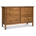 6-Drawer Double Wide Dresser – Pine Wood, 48"Dx18.75"Wx32"H, GREENGUARD Gold Certified