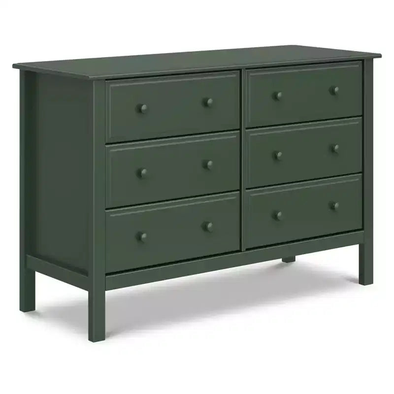 6-Drawer Double Wide Dresser – Pine Wood, 48"Dx18.75"Wx32"H, GREENGUARD Gold Certified