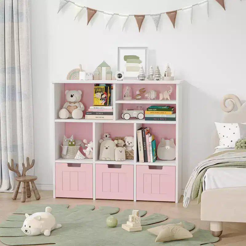 Mobile Contenitore per Giocattoli per Bambini con 3 Cassetti e 6 Scomparti