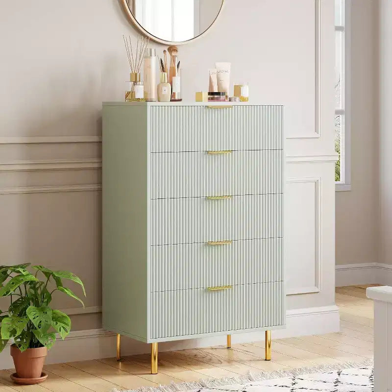 5-Drawer Dresser with Gold-Tone Handles