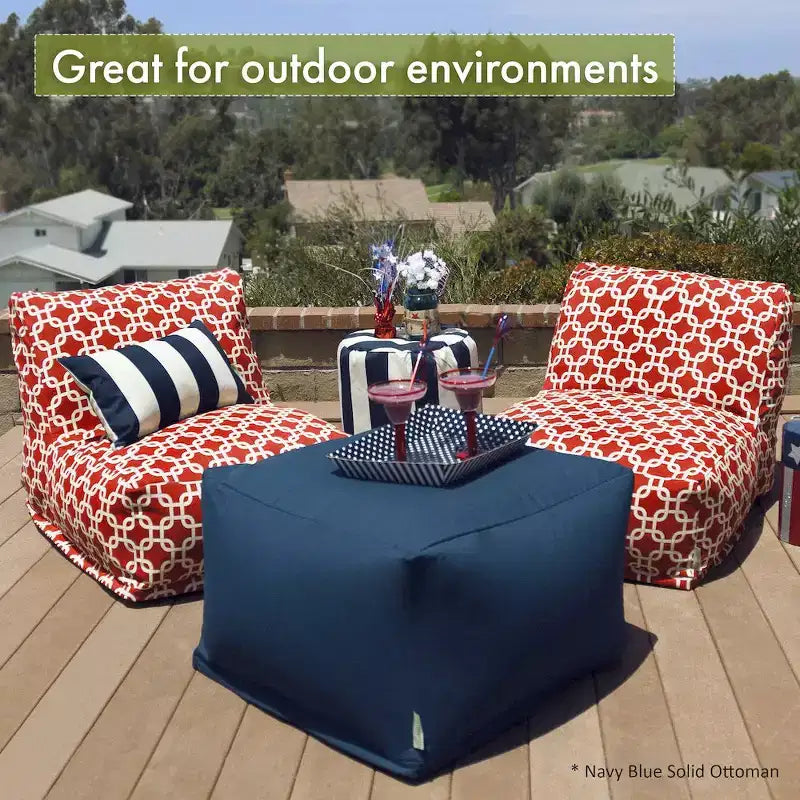 Pouf ottomano quadrato – Fantasia piantagione, 68x68x43 cm, Rivestimento rimovibile e lavabile