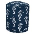 Pouf rotondo – Motivo cavalluccio marino, 40,6 x 40,6 x 43,2 cm, fodera rimovibile e lavabile