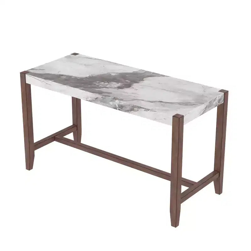 Tavolo da pranzo moderno da 120 cm con finitura effetto marmo – Posti a sedere fino a 6 persone, struttura in legno di gomma