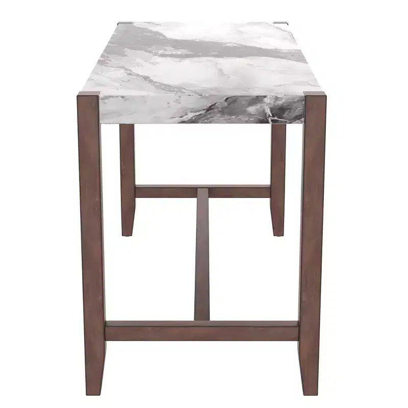 Tavolo da pranzo moderno da 120 cm con finitura effetto marmo – Posti a sedere fino a 6 persone, struttura in legno di gomma