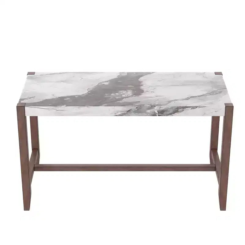 Tavolo da pranzo moderno da 120 cm con finitura effetto marmo – Posti a sedere fino a 6 persone, struttura in legno di gomma