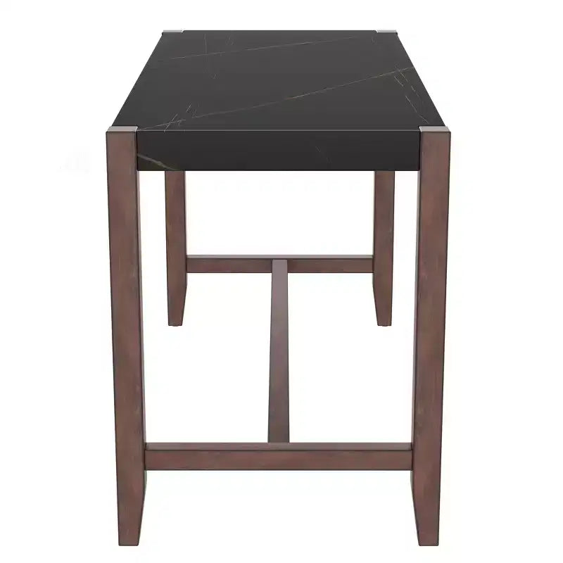 Tavolo da pranzo moderno da 120 cm con finitura effetto marmo – Posti a sedere fino a 6 persone, struttura in legno di gomma
