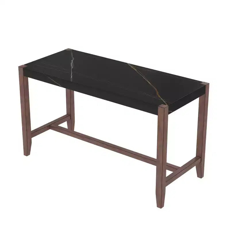 Tavolo da pranzo moderno da 120 cm con finitura effetto marmo – Posti a sedere fino a 6 persone, struttura in legno di gomma