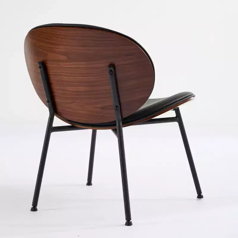 Sedia da pranzo Mid-Century Modern Shell – Rivestimento in tessuto, gambe in metallo con finitura noce, capacità 150 kg