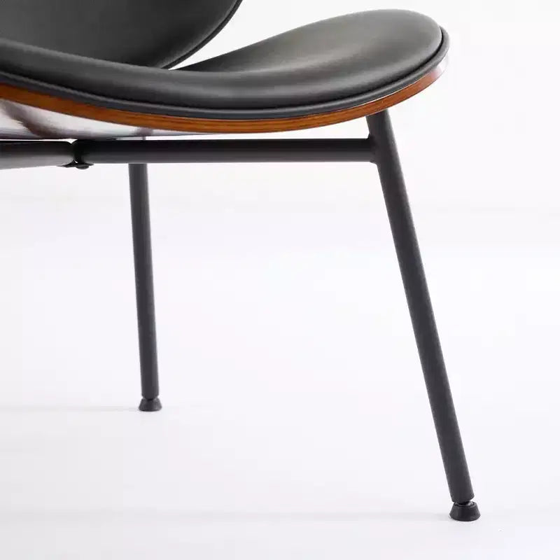 Sedia da pranzo Mid-Century Modern Shell – Rivestimento in tessuto, gambe in metallo con finitura noce, capacità 150 kg