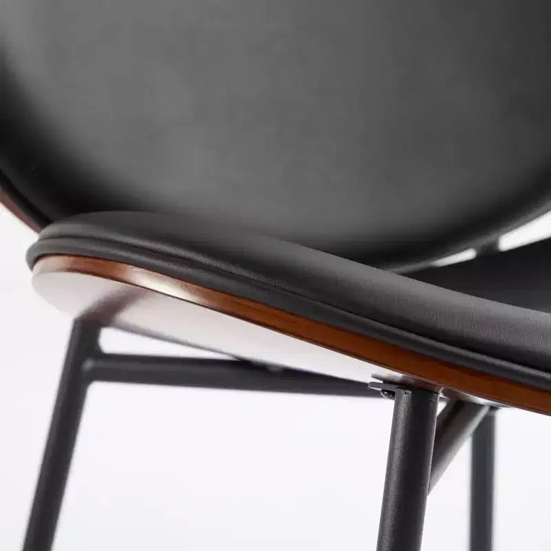 Sedia da pranzo Mid-Century Modern Shell – Rivestimento in tessuto, gambe in metallo con finitura noce, capacità 150 kg