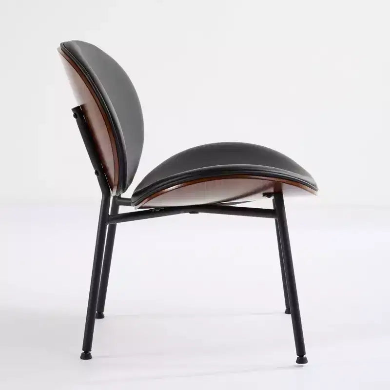Sedia da pranzo Mid-Century Modern Shell – Rivestimento in tessuto, gambe in metallo con finitura noce, capacità 150 kg
