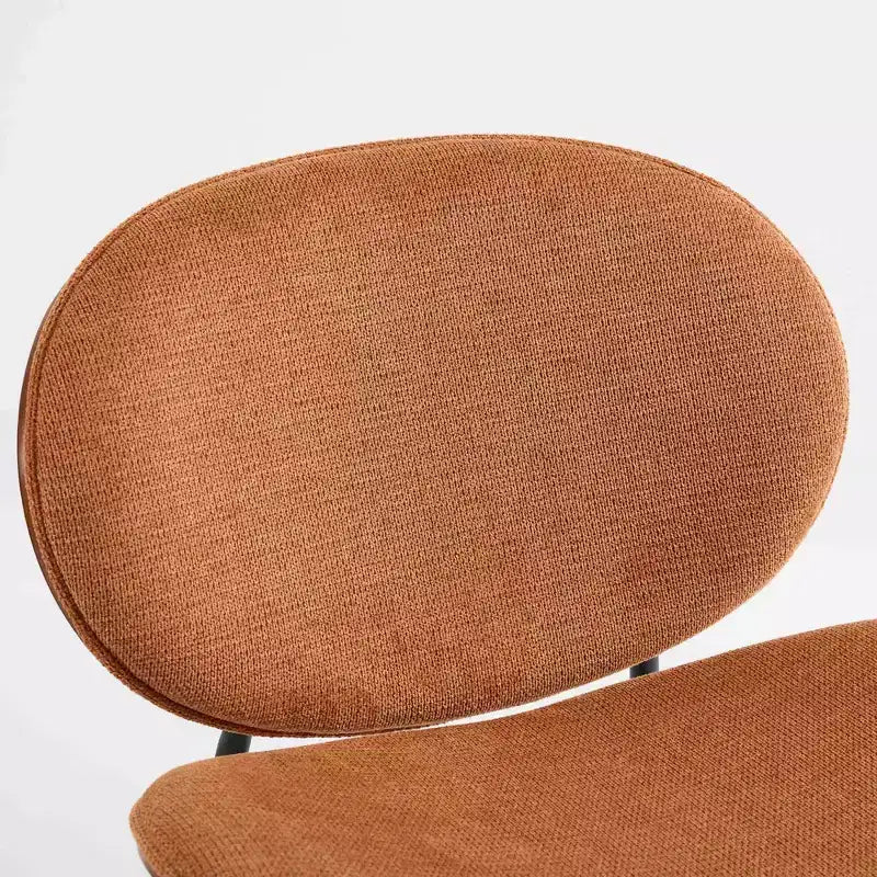 Sedia da pranzo Mid-Century Modern Shell – Rivestimento in tessuto, gambe in metallo con finitura noce, capacità 150 kg