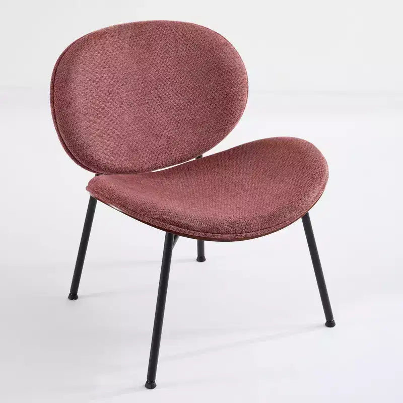 Mid-Century Modern Shell Dining Chair – Fabric Upholstery, Walnut-Finish Metal Legs, 330 lb Capacity