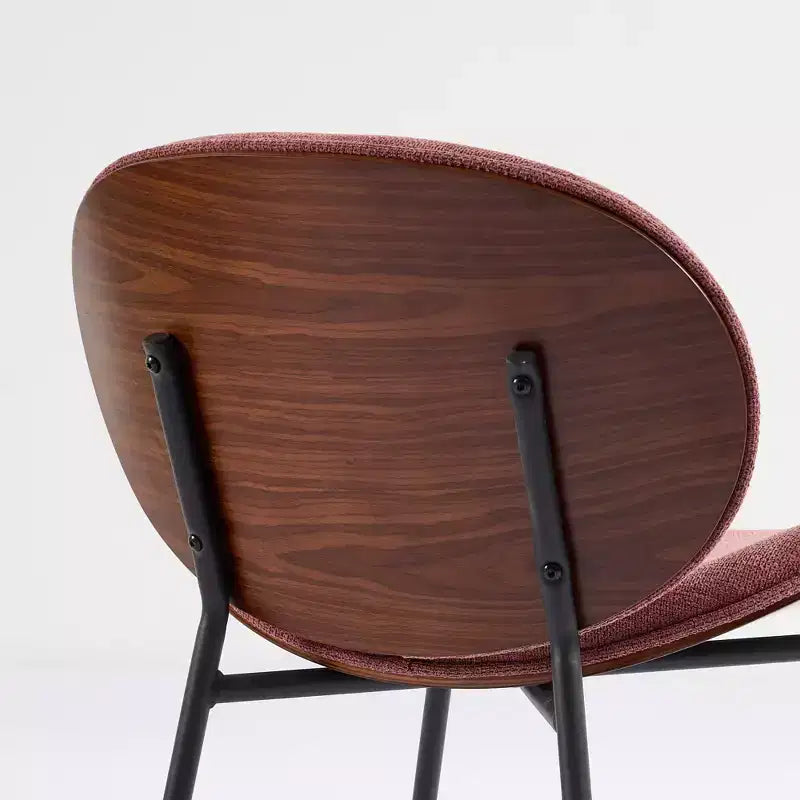 Sedia da pranzo Mid-Century Modern Shell – Rivestimento in tessuto, gambe in metallo con finitura noce, capacità 150 kg