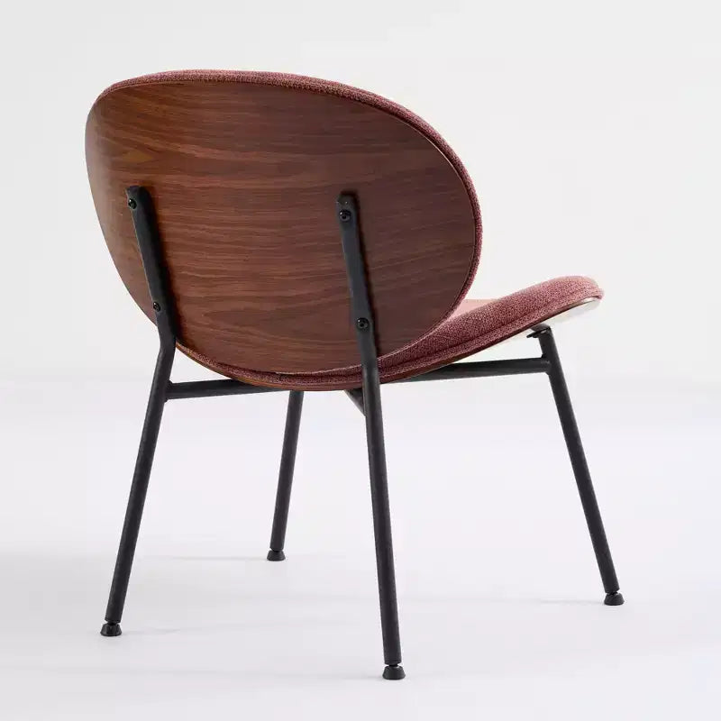Sedia da pranzo Mid-Century Modern Shell – Rivestimento in tessuto, gambe in metallo con finitura noce, capacità 150 kg