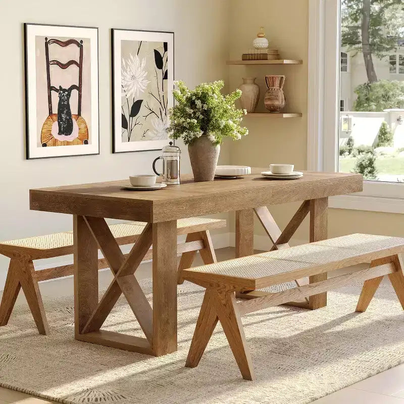 63" Farmhouse Computer Desk – MDF Writing Workstation for Home Office, Study Room