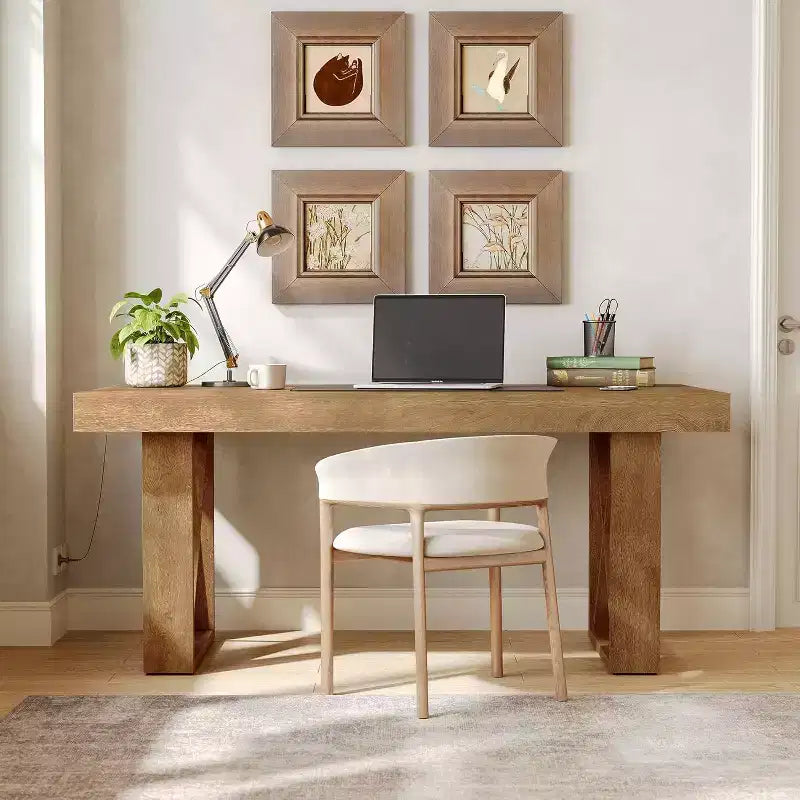 Scrivania per computer in stile rustico da 63" – Workstation da scrittura in MDF per ufficio, studio