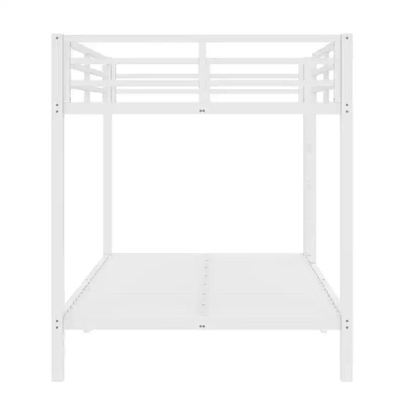 Letto a castello in metallo Full-over-Full – Struttura in acciaio resistente, spazio contenitore sotto il letto, nero e bianco