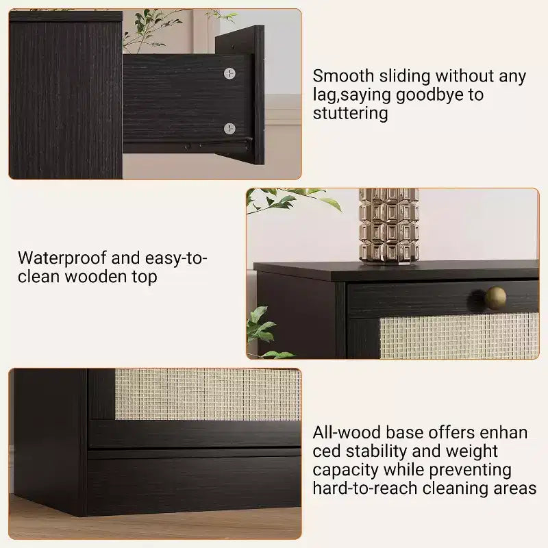 12-Drawer Wood Dresser – 61" Wide Chest of Drawers & TV Stand for Bedroom, Living Room or Hallway