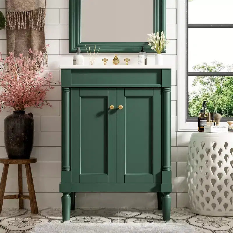 Mobile Bagno da 60 cm con Lavandino e Mobiletto Contenitore