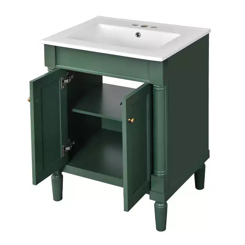 Mobile Bagno da 60 cm con Lavandino e Mobiletto Contenitore