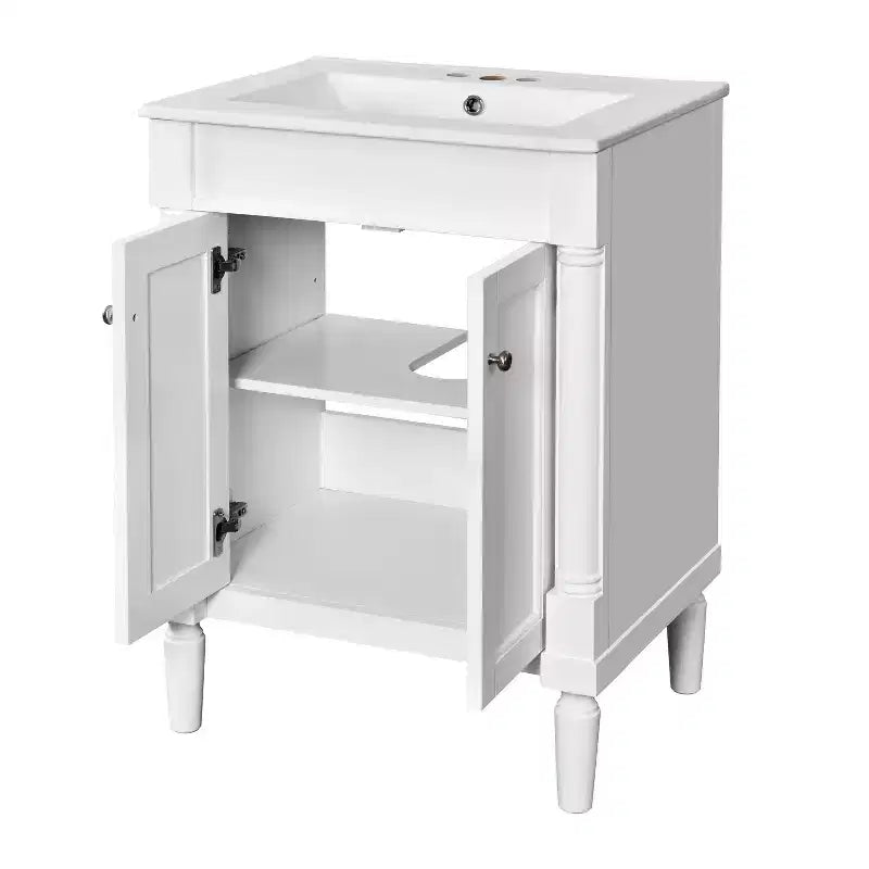 Mobile Bagno da 60 cm con Lavandino e Mobiletto Contenitore