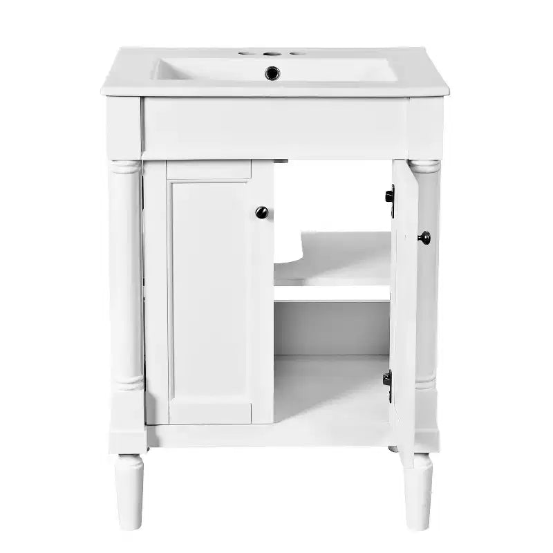 Mobile Bagno da 60 cm con Lavandino e Mobiletto Contenitore