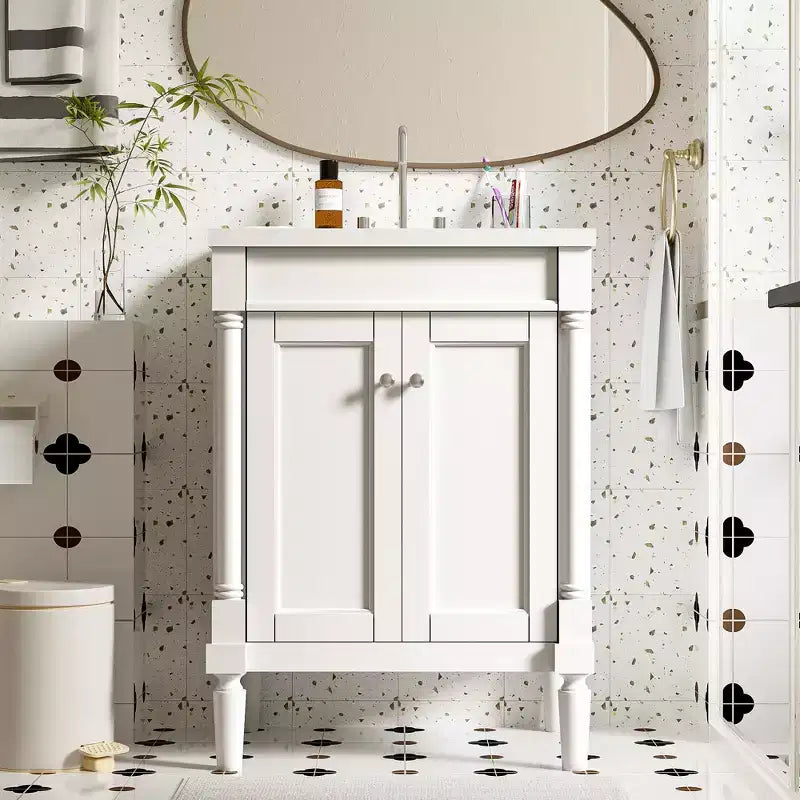 24-Inch Bathroom Vanity with Sink and Storage Cabinet