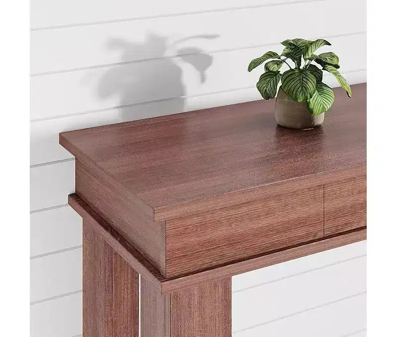 54-Inch Console Table with 2 Drawers and Open Storage Shelf