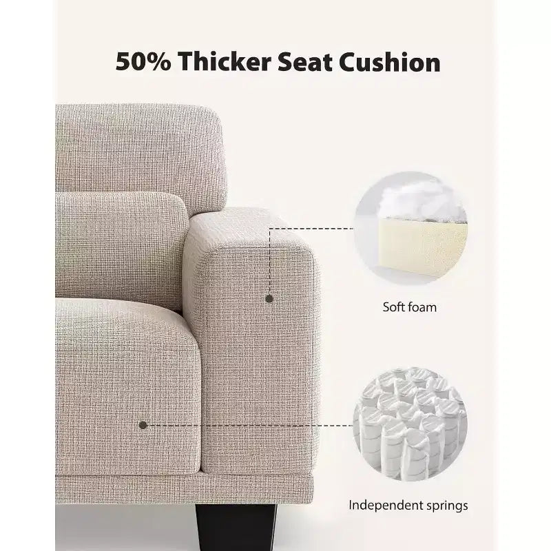 3-Seater Sofa with Wide Armrests, Deep Seats, and Removable Washable Covers