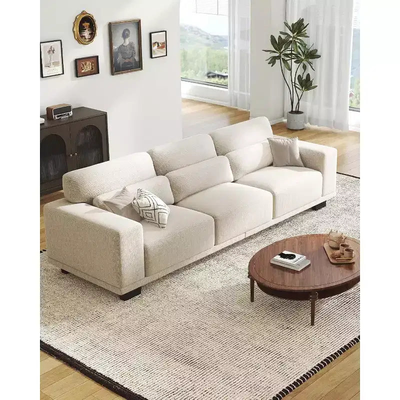 3-Seater Sofa with Wide Armrests, Deep Seats, and Removable Washable Covers
