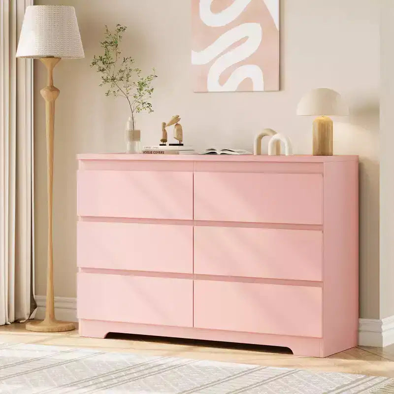 6-Drawer Dresser with Farmhouse Style, 47 Inch Wide