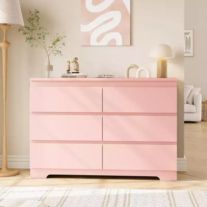 6-Drawer Dresser with Farmhouse Style, 47 Inch Wide