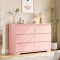 47 Farmhouse 6-Drawer Dresser, Dual Anti-Tip Kit, Waterproof Wood-Top, Smooth Metal Slides, Eco-MDF Vintage Storage for Bedroom & Living Room