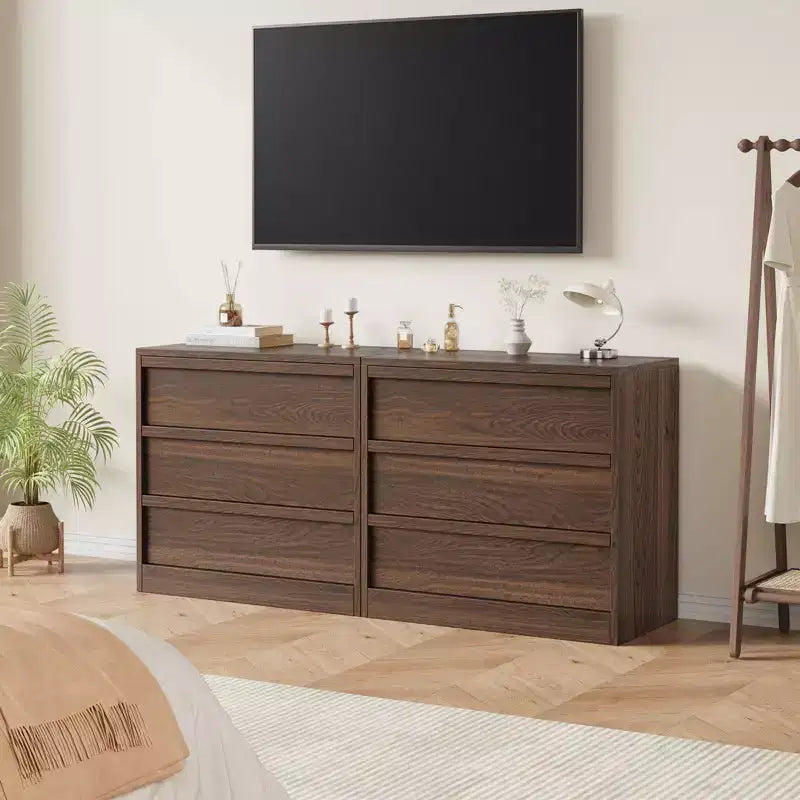 Modern 3-Drawer Dresser,Versatile Bedside Nightstand & Storage Chest for Bedroom, Nursery, Entryway,Walnut