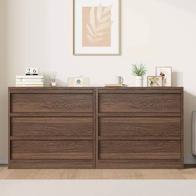 Modern 3-Drawer Dresser,Versatile Bedside Nightstand & Storage Chest for Bedroom, Nursery, Entryway,Walnut