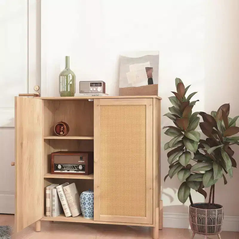 Rattan Door Buffet Cabinet with Storage